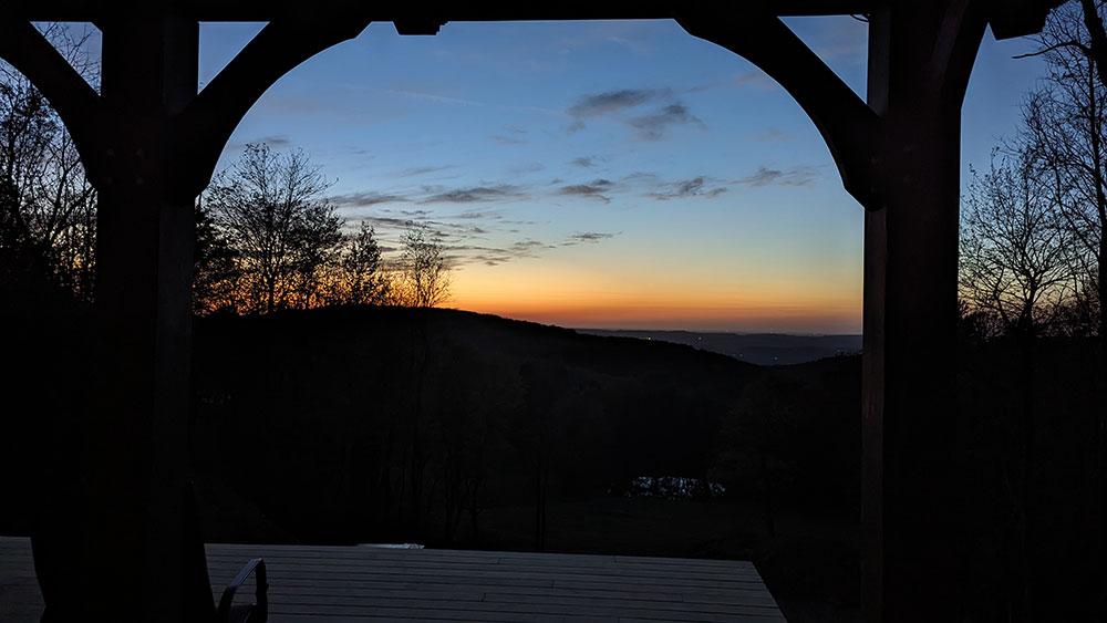 Sunset from the covered porch